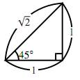 45° の直角三角形